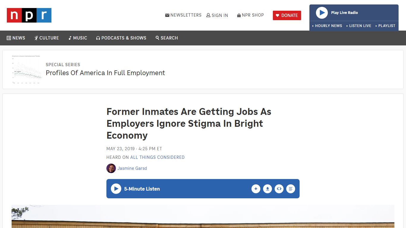 Jobs For Inmates: In Bright Economy, Employers Ignore Stigma - NPR